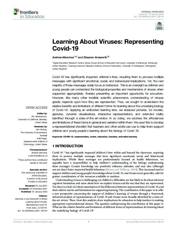 Learning About Viruses: Representing Covid-19 Thumbnail