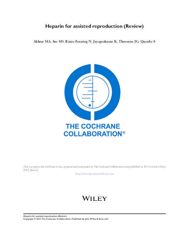 Heparin for assisted reproduction (Review) Thumbnail