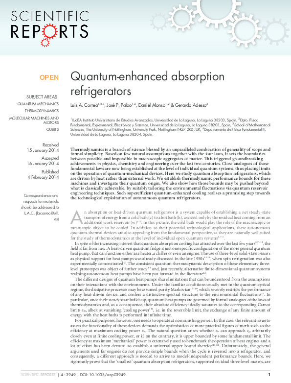 Quantum-enhanced absorption refrigerators Thumbnail