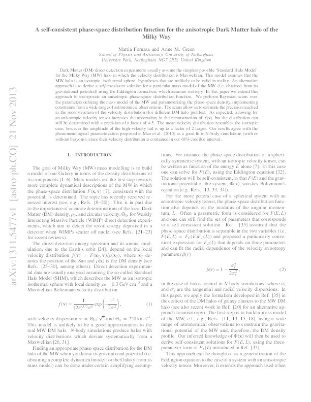 Self-consistent phase-space distribution function for the anisotropic dark matter halo of the Milky Way Thumbnail