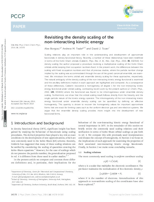 Revisiting the density scaling of the non-interacting kinetic energy Thumbnail