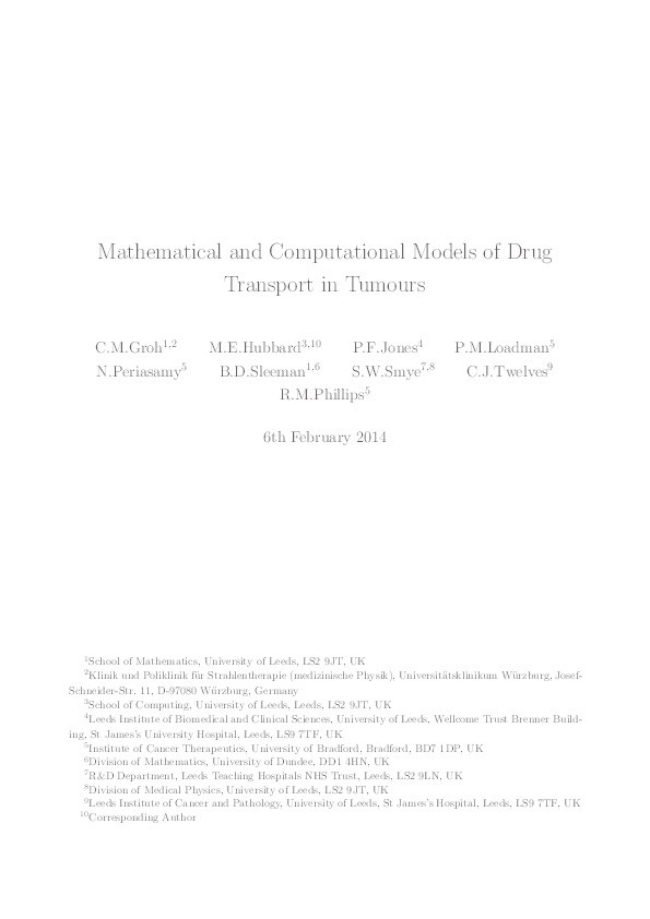 Mathematical and computational models of drug transport in tumours Thumbnail