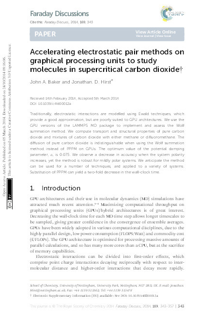 Accelerating electrostatic pair methods on graphical processing units to study molecules in supercritical carbon dioxide Thumbnail