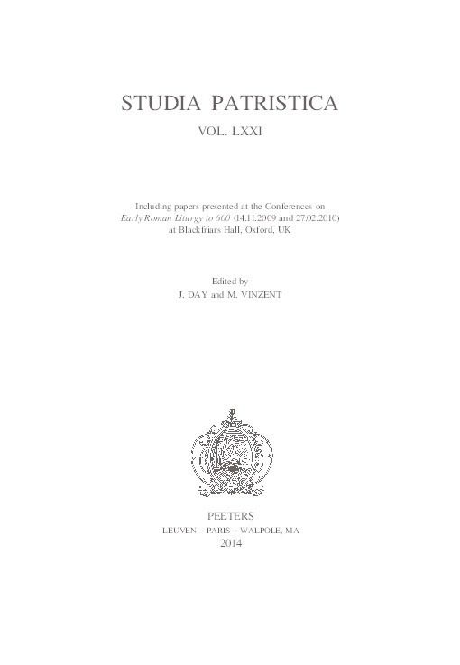 The Commemoratio pro vivis of the Roman Canon: a textual witness to the evolution of Western Eucharistic theologies? Thumbnail