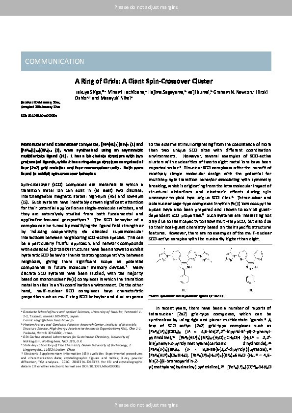 A ring of grids: a giant spin-crossover cluster Thumbnail