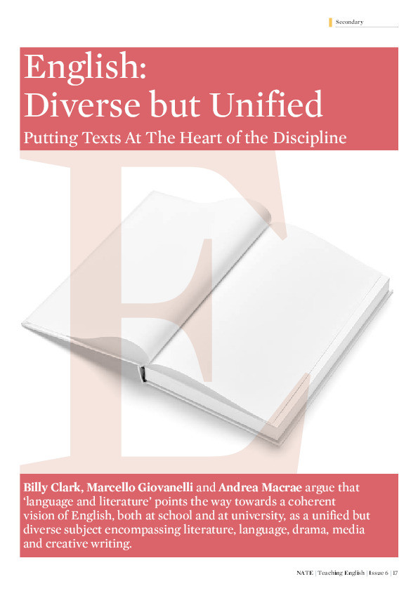 English: diverse but unified: putting texts at the heart of the discipline Thumbnail