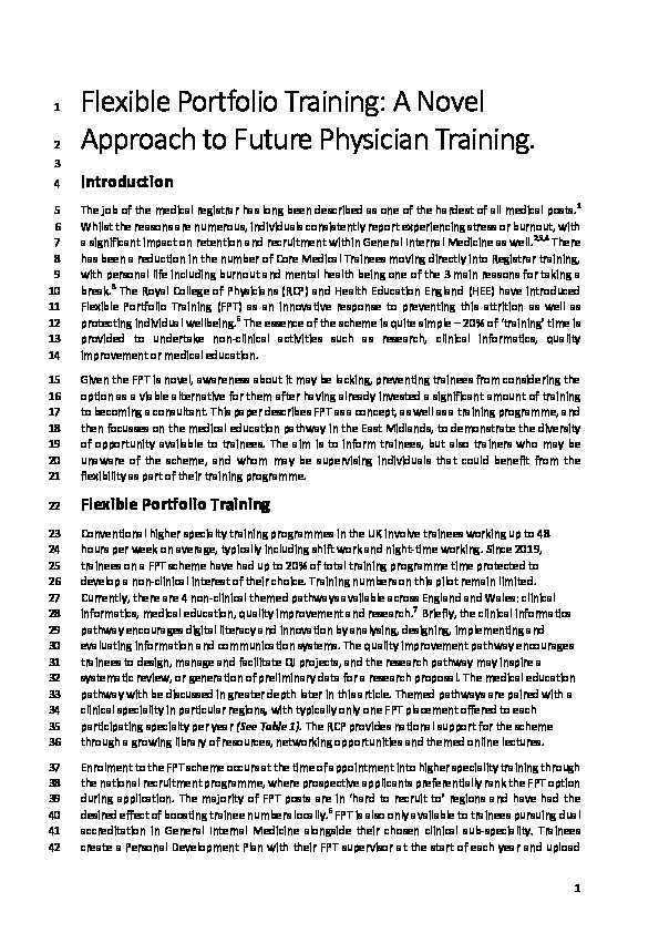 Flexible portfolio training: a novel approach to future physician training Thumbnail