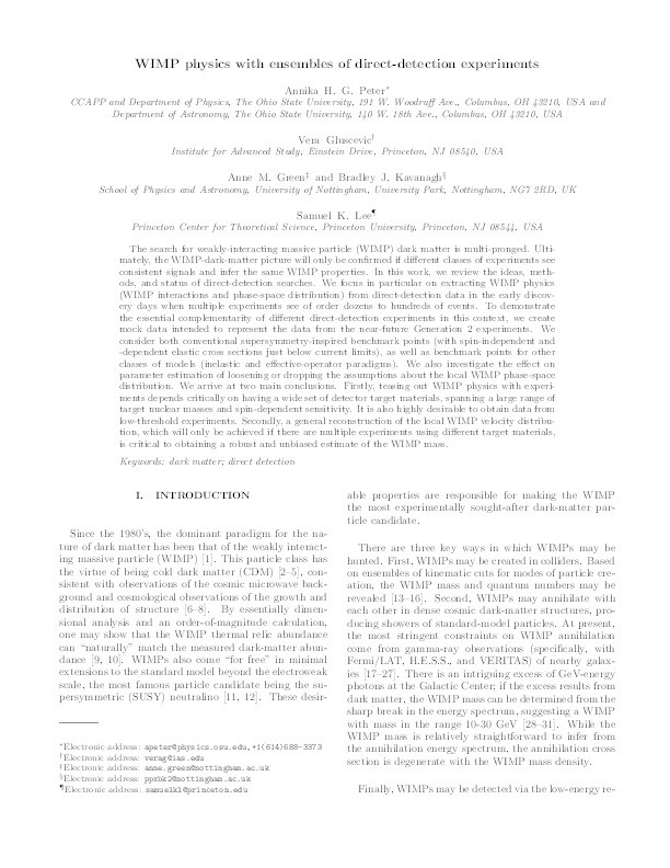 WIMP physics with ensembles of direct-detection experiments Thumbnail