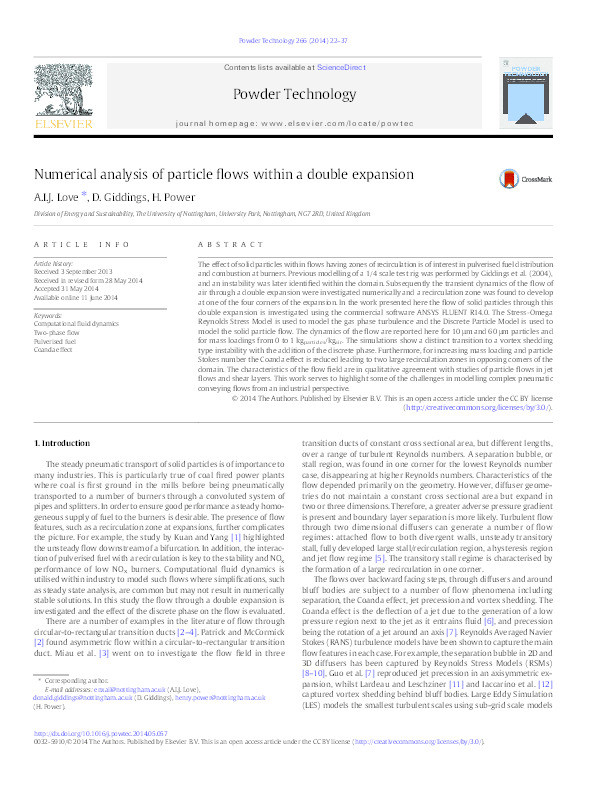 Numerical analysis of particle flows within a double expansion Thumbnail