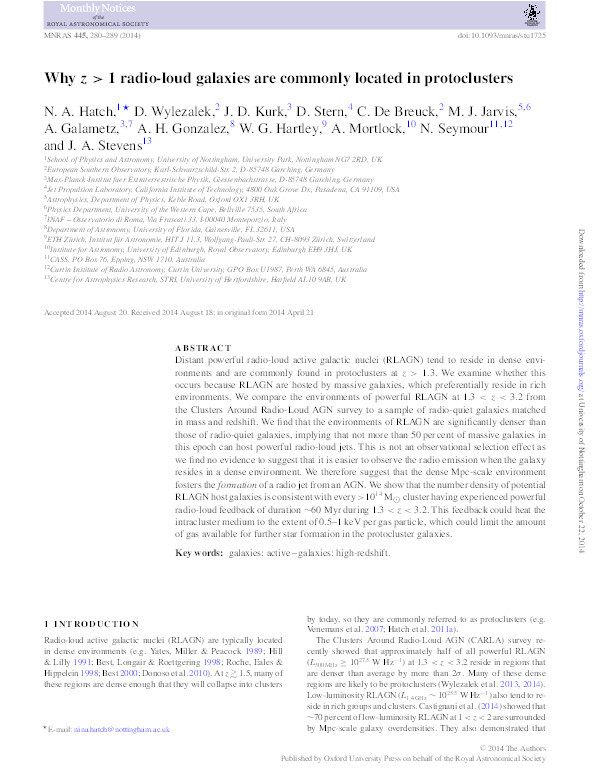 Why z > 1 radio-loud galaxies are commonly located in protoclusters Thumbnail