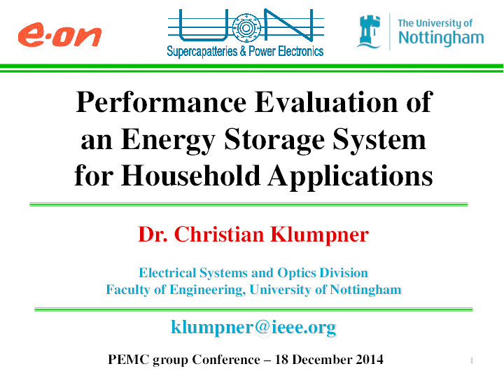 Performance evaluation of an energy storage system for household applications Thumbnail