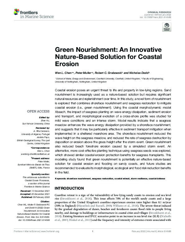 Green Nourishment: An Innovative Nature-Based Solution for Coastal Erosion Thumbnail