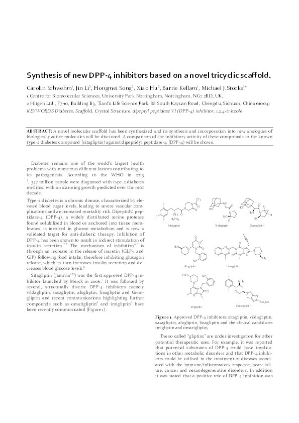 Synthesis of new DPP-4 inhibitors based on a novel tricyclic scaffold Thumbnail