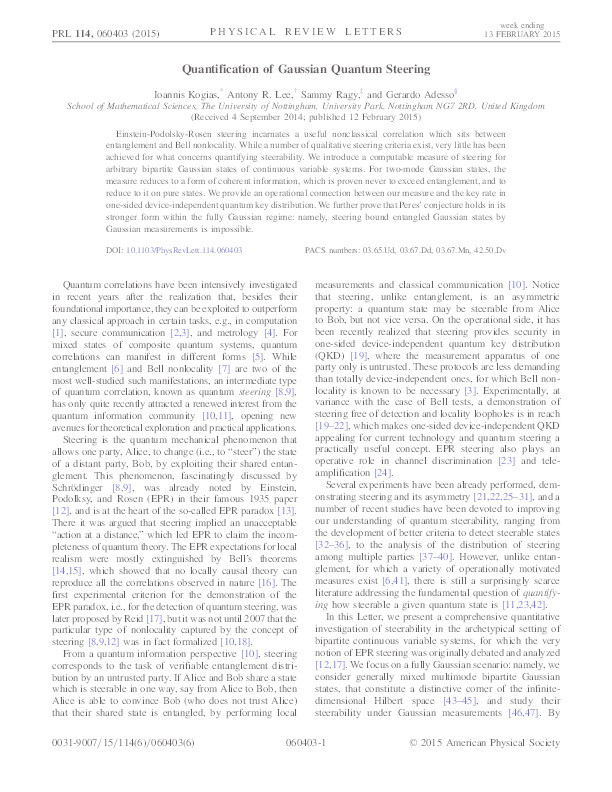 Quantification of Gaussian quantum steering Thumbnail