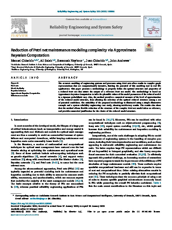 Reduction of Petri net maintenance modeling complexity via Approximate Bayesian Computation Thumbnail