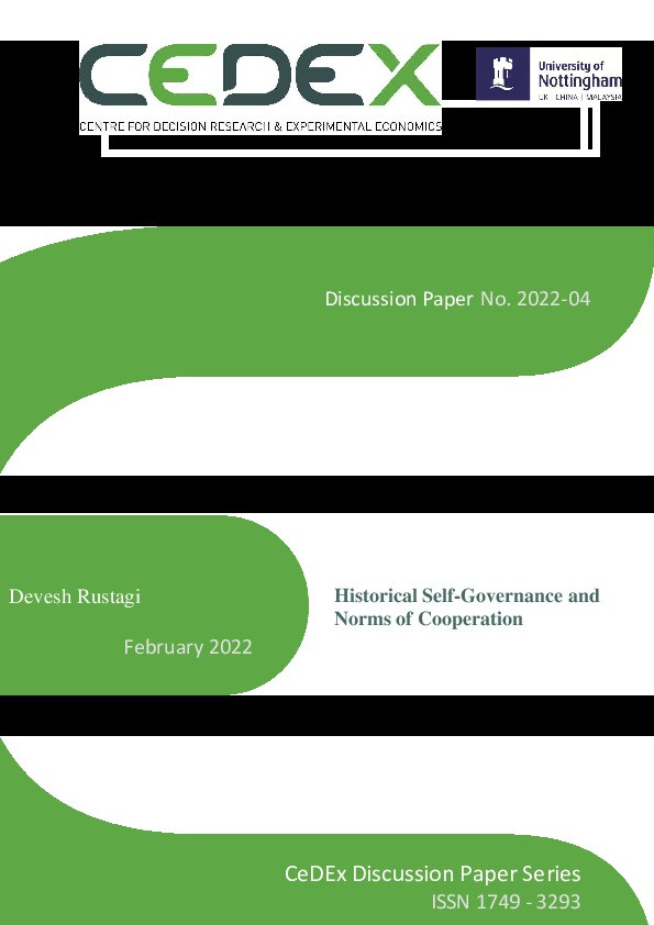 Historical Self-Governance and Norms of Cooperation Thumbnail