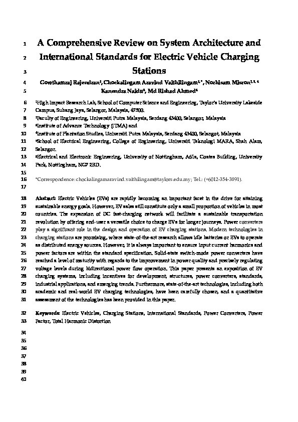 A comprehensive review on system architecture and international standards for electric vehicle charging stations Thumbnail