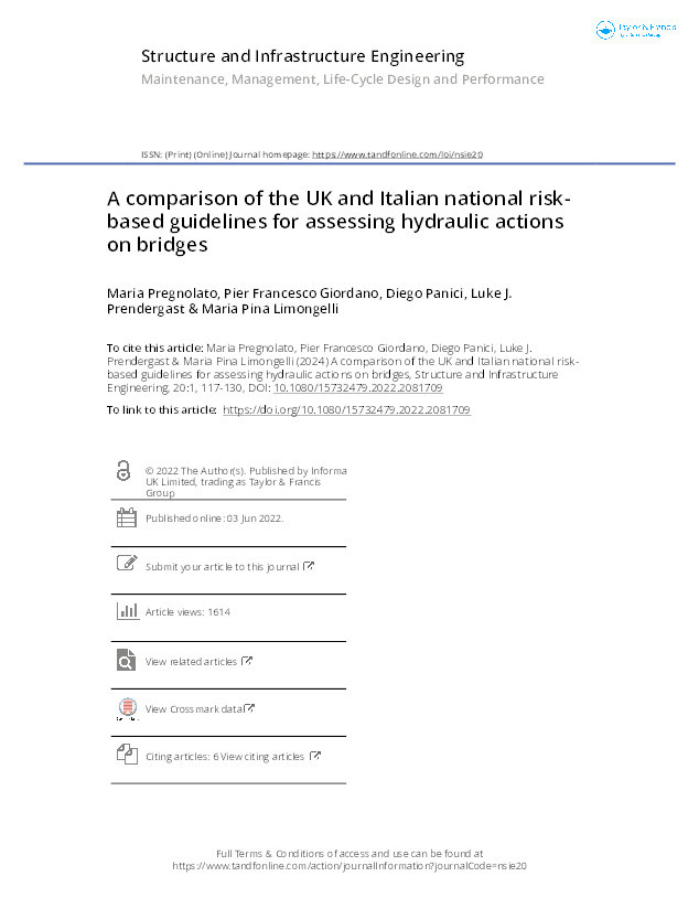 A comparison of the UK and Italian national risk-based guidelines for assessing hydraulic actions on bridges Thumbnail