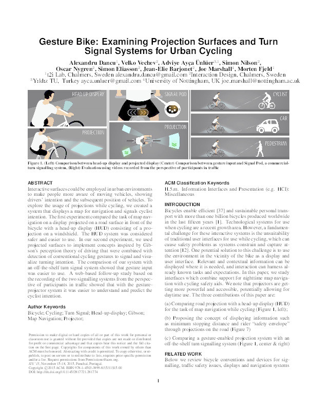 Gesture bike: examining projection surfaces and turn signal systems for urban cycling Thumbnail