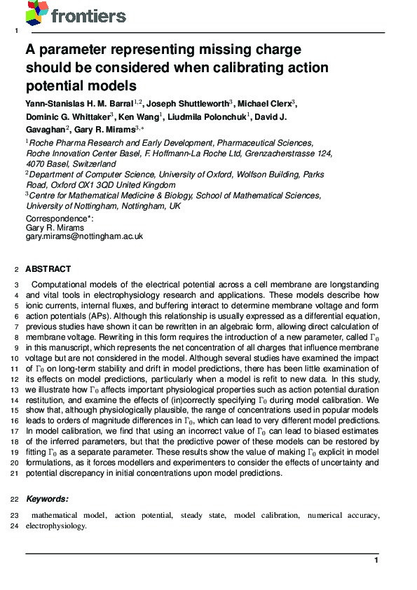 A Parameter Representing Missing Charge Should Be Considered when Calibrating Action Potential Models Thumbnail