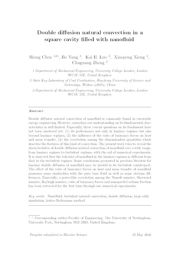 Double diffusion natural convection in a square cavity filled with nanofluid Thumbnail