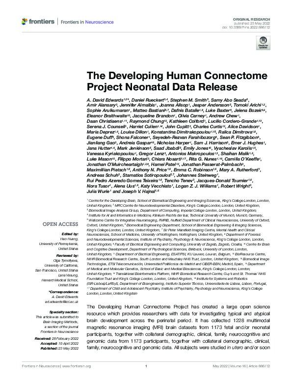The Developing Human Connectome Project Neonatal Data Release Thumbnail