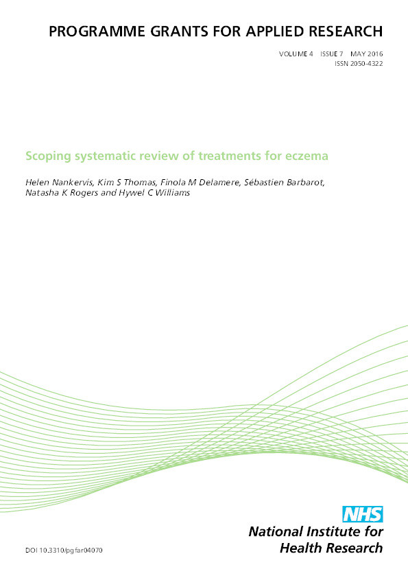 Scoping systematic review of treatments for eczema Thumbnail