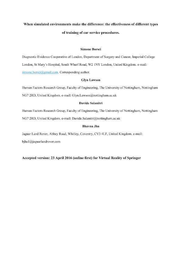 When simulated environments make the difference: the effectiveness of different types of training of car service procedures Thumbnail