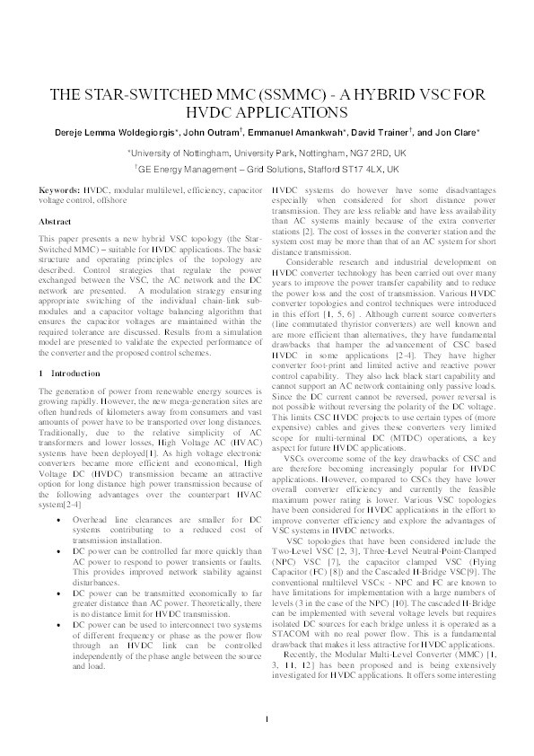 The star-switched MMC (SSMMC): a hybrid VSC for HVDC applications Thumbnail