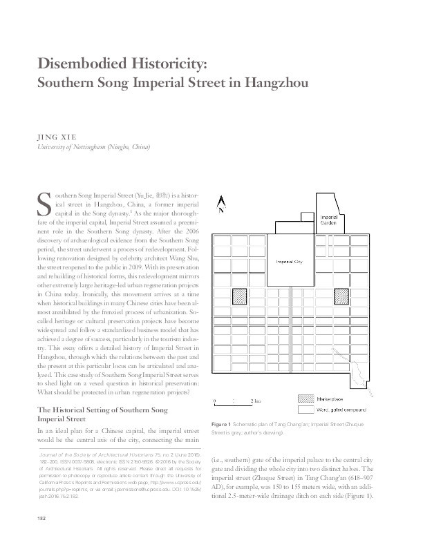 Disembodied historicity: Southern Song Imperial Street in Hangzhou Thumbnail