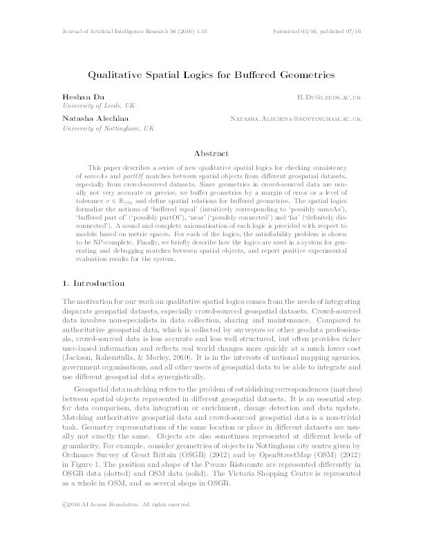 Qualitative Spatial Logics for Buffered Geometries Thumbnail