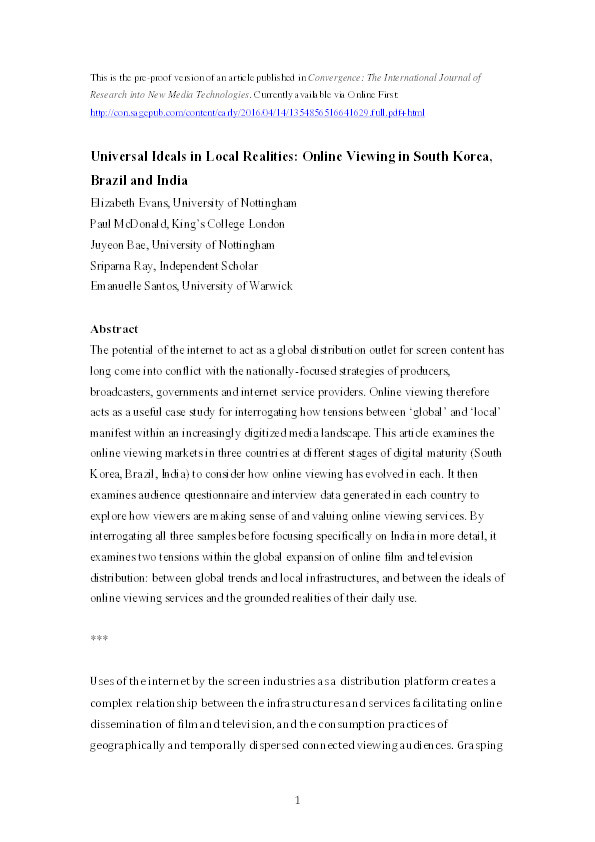 Universal ideals in local realities: online viewing in South Korea, Brazil and India Thumbnail