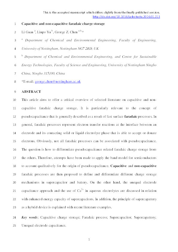 Capacitive and non-capacitive faradaic charge storage Thumbnail
