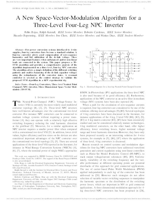 A new space-vector-modulation algorithm for a three-level four-leg NPC inverter Thumbnail