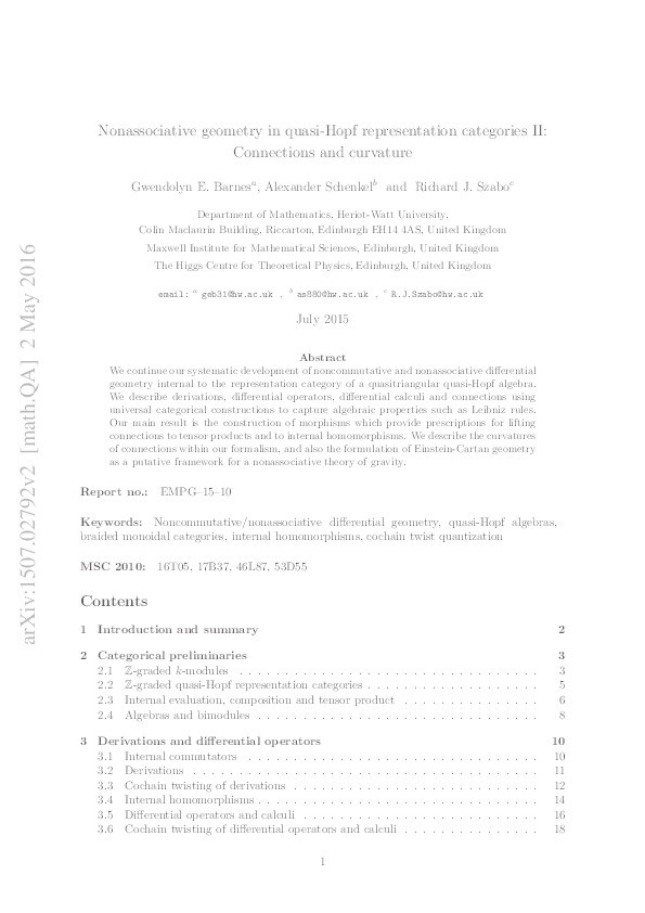 Nonassociative geometry in quasi-Hopf representation categories II: Connections and curvature Thumbnail