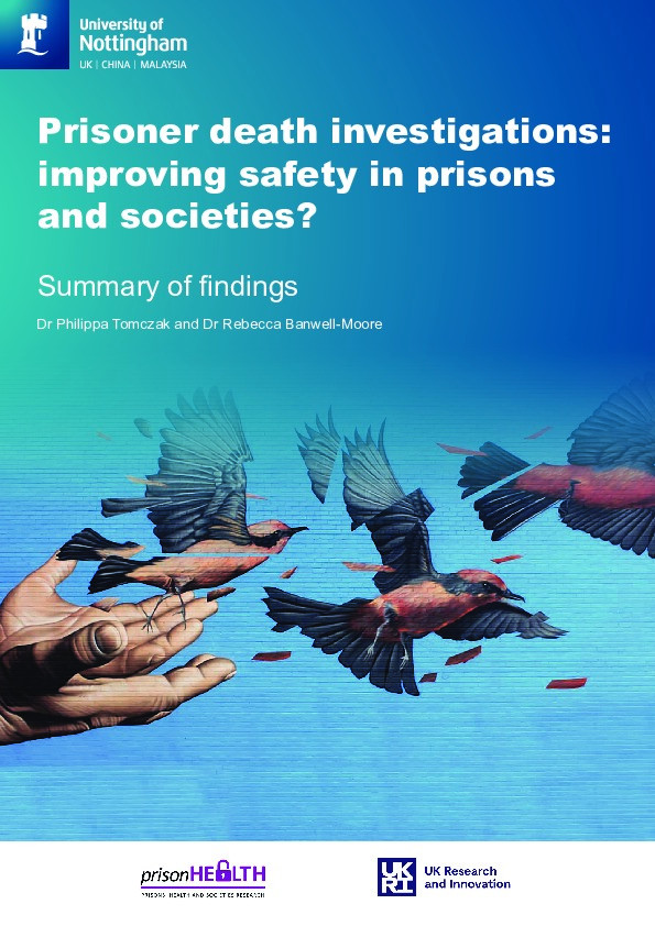 Prisoner death investigations: improving safety in prisons and societies? : summary of findings Thumbnail
