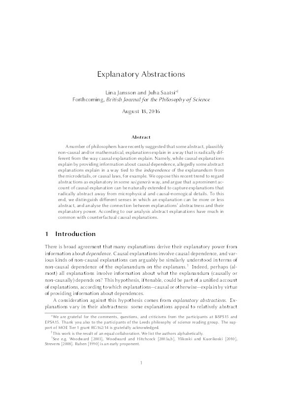 Explanatory abstractions Thumbnail