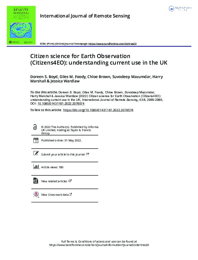 Citizen science for Earth Observation (Citzens4EO): understanding current use in the UK Thumbnail