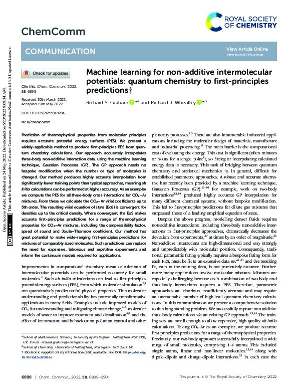 Machine learning for non-additive intermolecular potentials: quantum chemistry to first-principles predictions Thumbnail