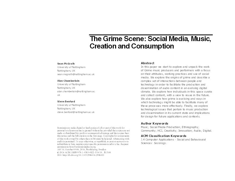 The Grime scene: social media, music, creation and consumption Thumbnail