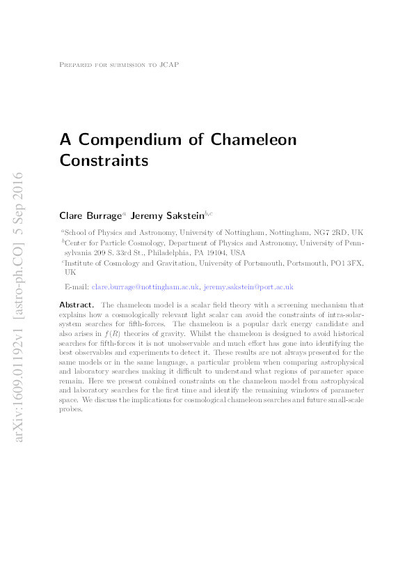 A compendium of chameleon constraints Thumbnail