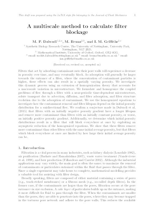 A multiscale method to calculate filter blockage Thumbnail