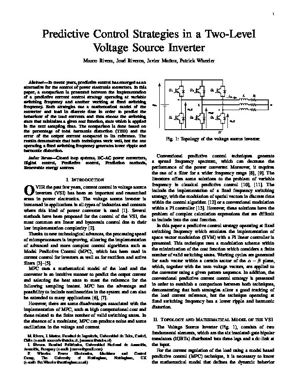 Predictive Control Strategies in a Two-Level Voltage Source Inverter Thumbnail