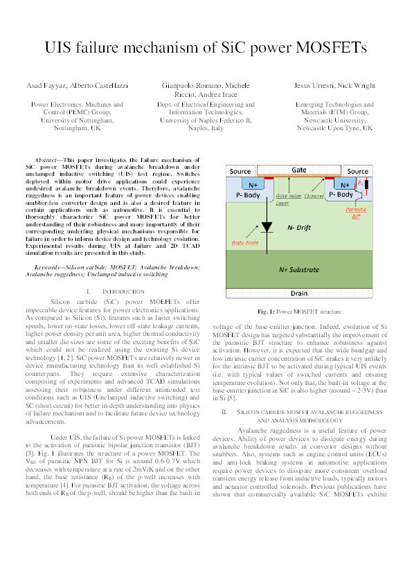 UIS failure mechanism of SiC power MOSFETs Thumbnail