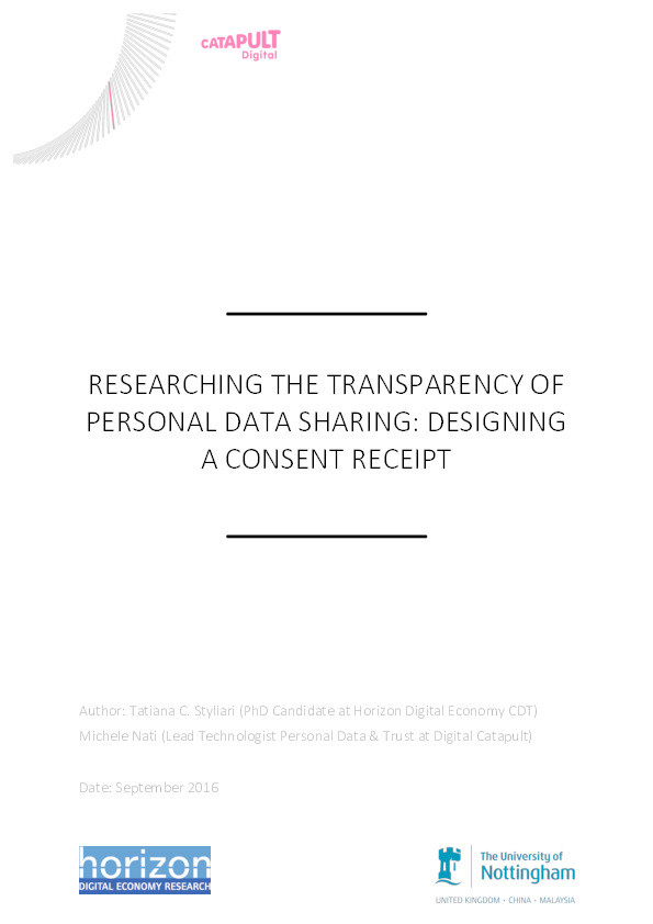 Researching the transparency of personal data sharing: designing a concert receipt Thumbnail