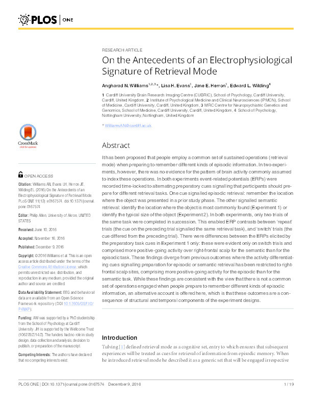 On the antecedents of an electrophysiological signature of retrieval mode Thumbnail