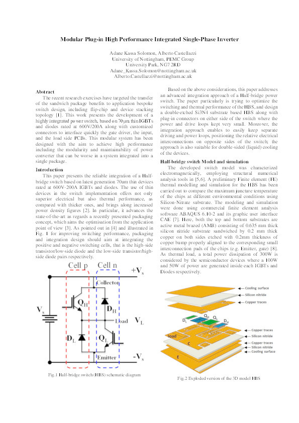 Modular plug-in high performance integrated single-phase inverter Thumbnail