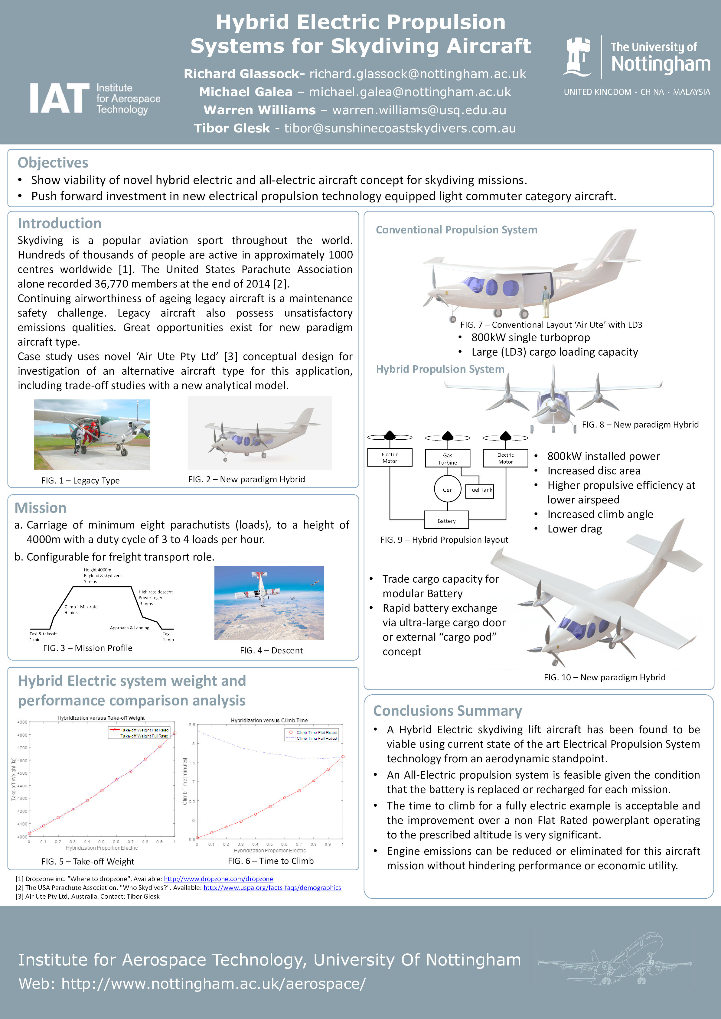 Hybrid electric propulsion systems for skydiving aircraft Thumbnail