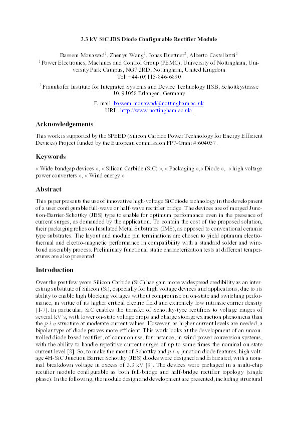 3.3 kV SiC JBS diode configurable rectifier module Thumbnail