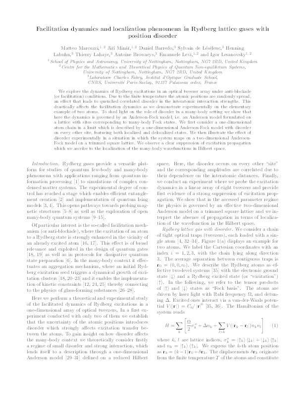 Facilitation dynamics and localization phenomena in Rydberg lattice gases with position disorder Thumbnail